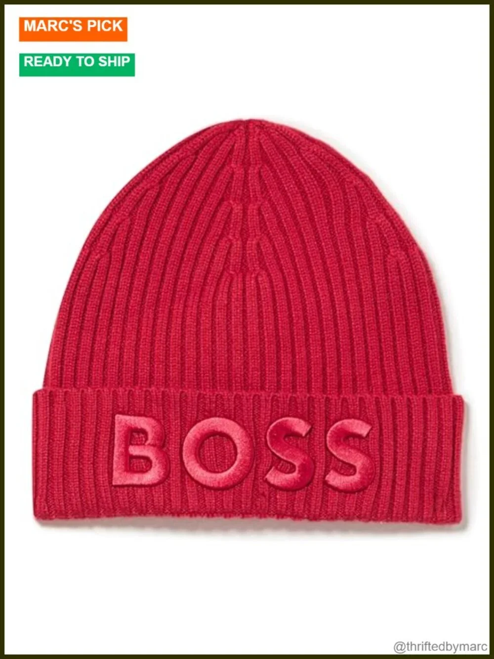 BOSS Women's Tonal Logo Knit Hat - Beanie Winter Pull-On
